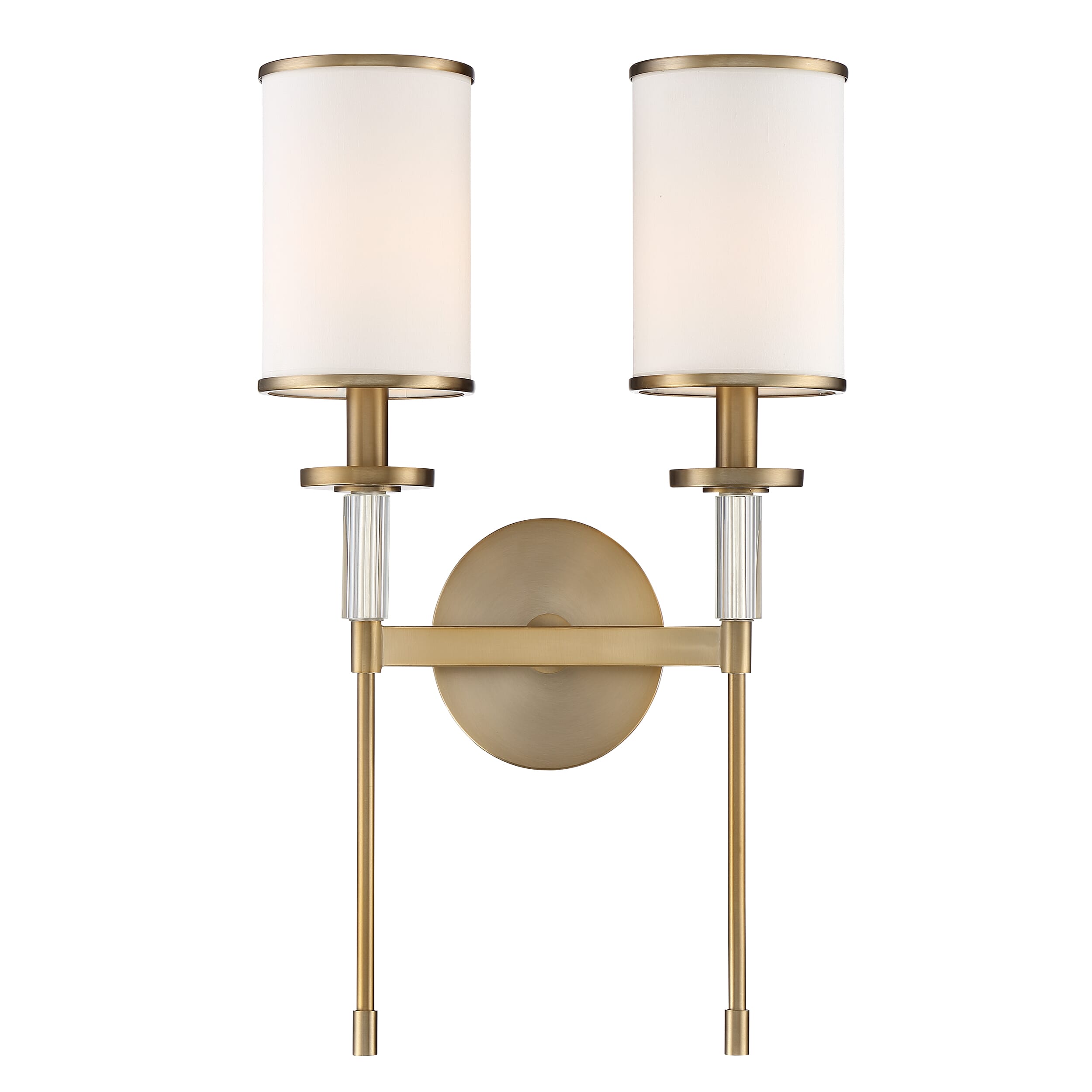 Crystorama Hatfield 2-Light 19" Wall Sconce in Vibrant Gold with Crystal Accents Crysta