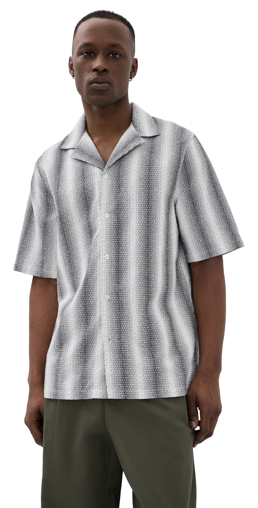 Eren Woven Shirt Midgrey/White