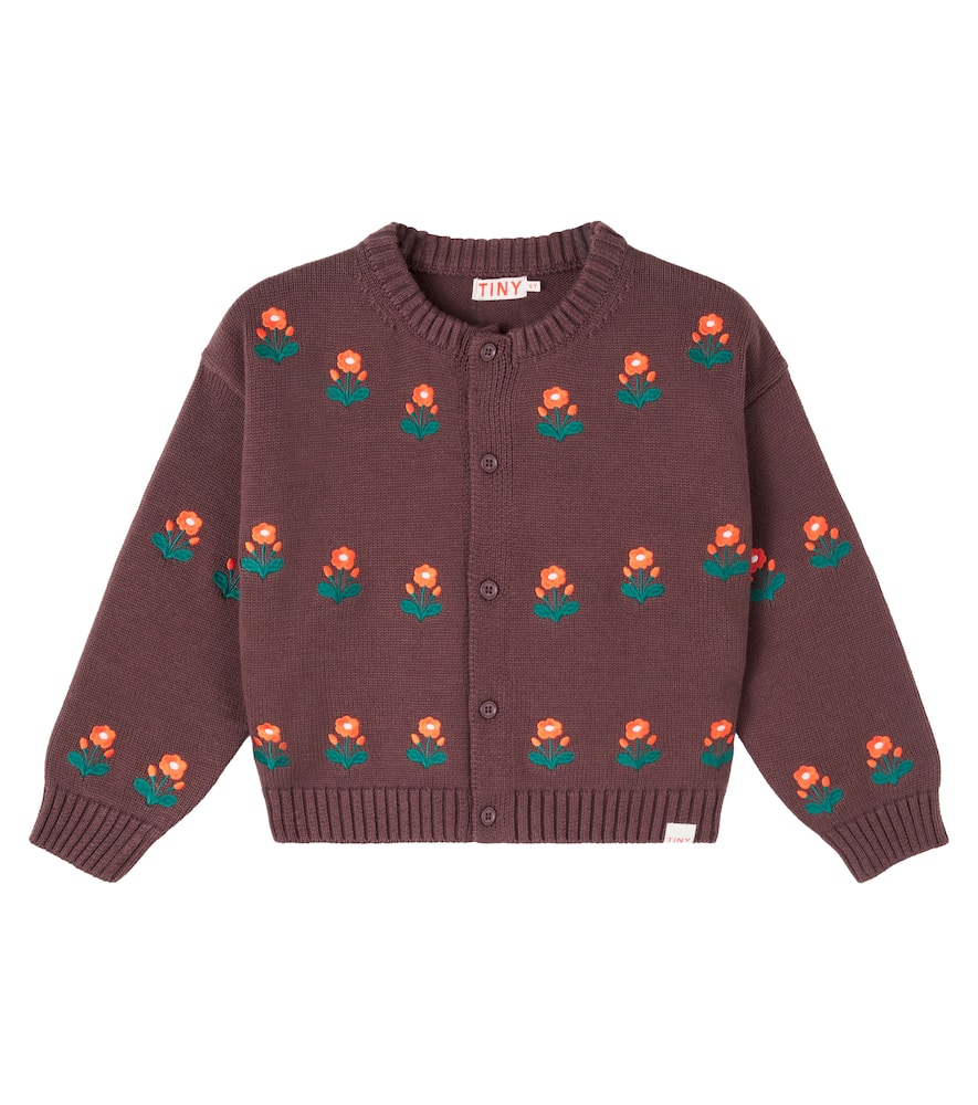 Flower cotton and wool cardigan