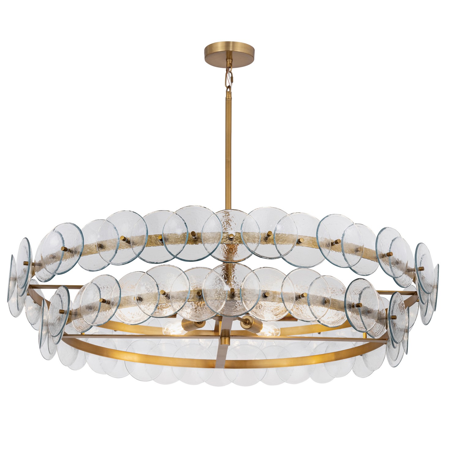 Weathered Brass Six Light Chandelier from the Loren Collection