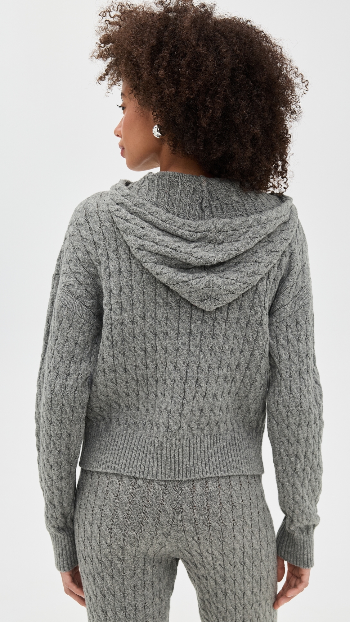 Cable Knit Hoodie Ivory