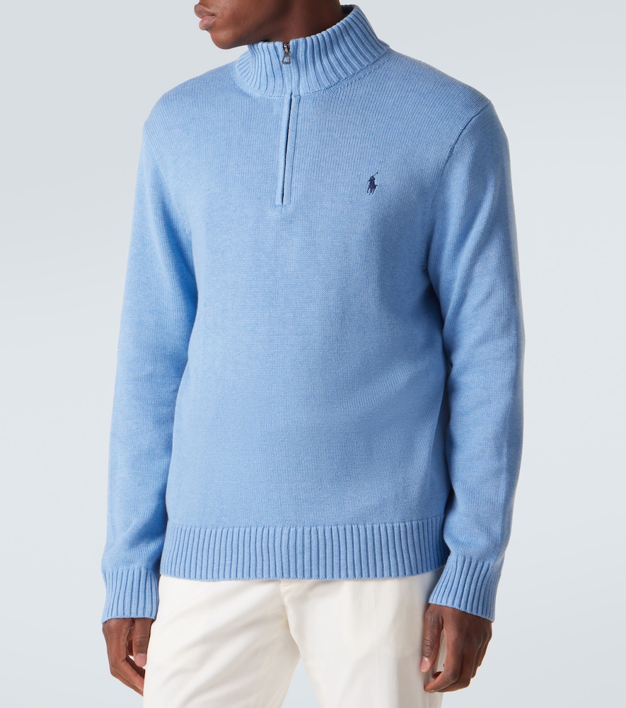 Cotton half-zip sweater