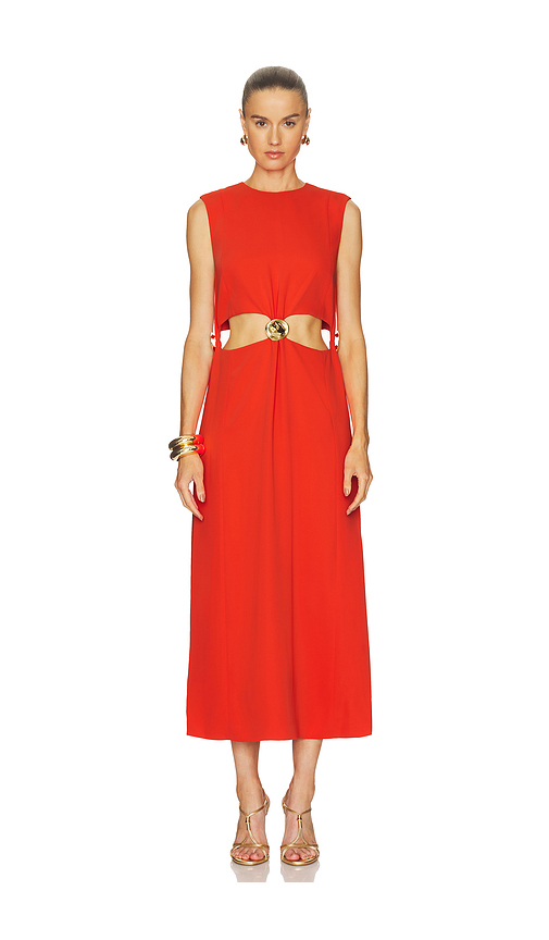 Alexis Nils Dress in Red Orange. L also in XS