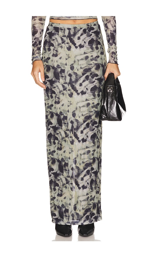 BY.DYLN Maddox Maxi Skirt in Grey.  XS. Also in L, M
