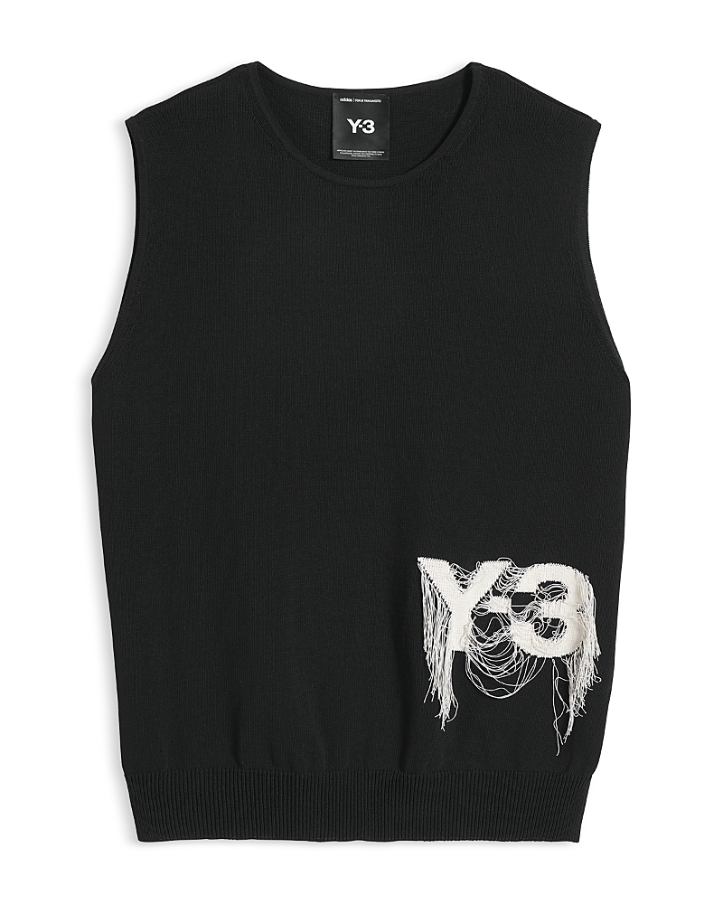 Logo-embroidered vest - BLACK