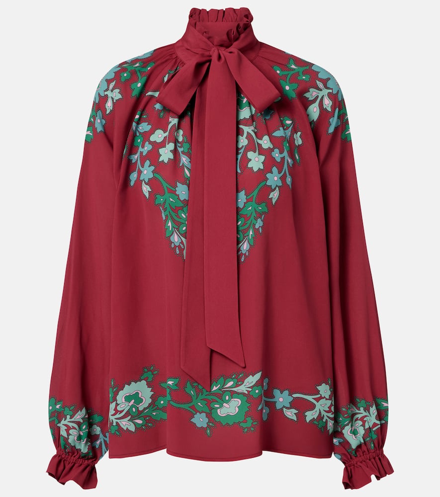 Cerere floral satin blouse