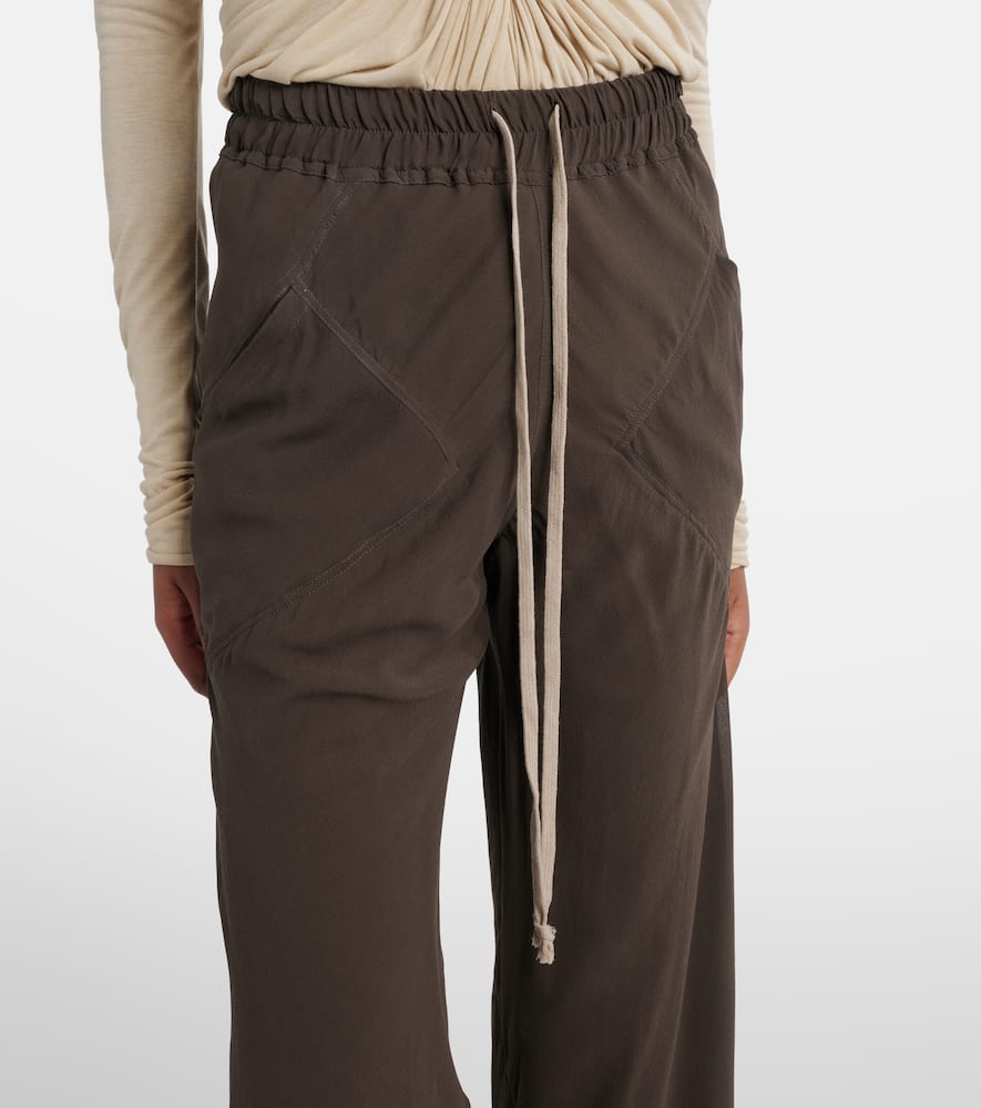 Silk charmeuse wide-leg pants