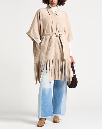 Woman Cape Beige Size 4 Leather