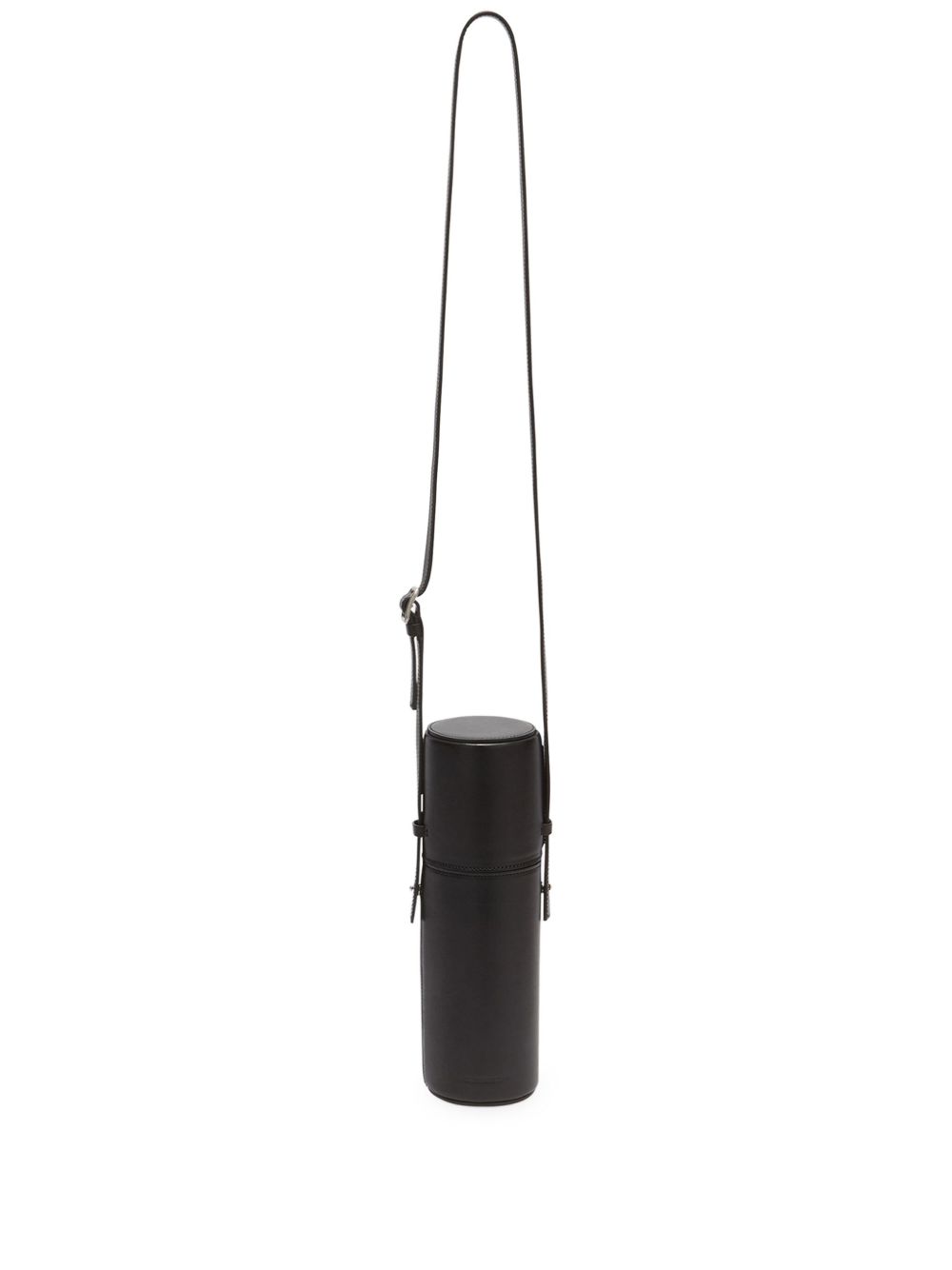 Jil Sander stainless-steel thermos and leather case - Black