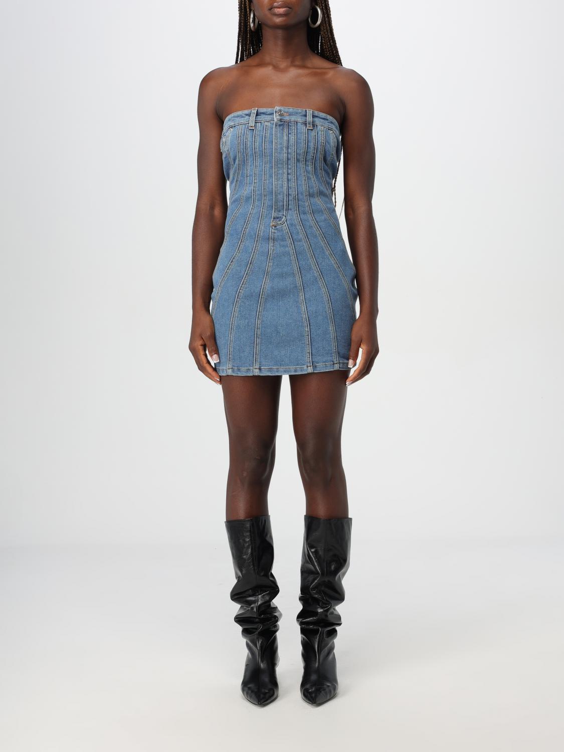 Denim bustier mini dress - Blue