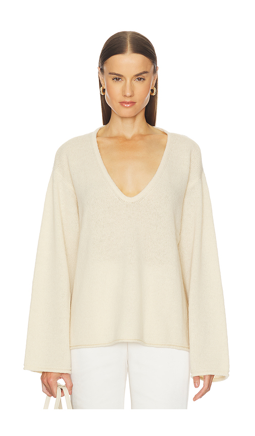 L'Academie by Marianna Brenne Neck Sweater in Ivory. XL. Also in L, M, S