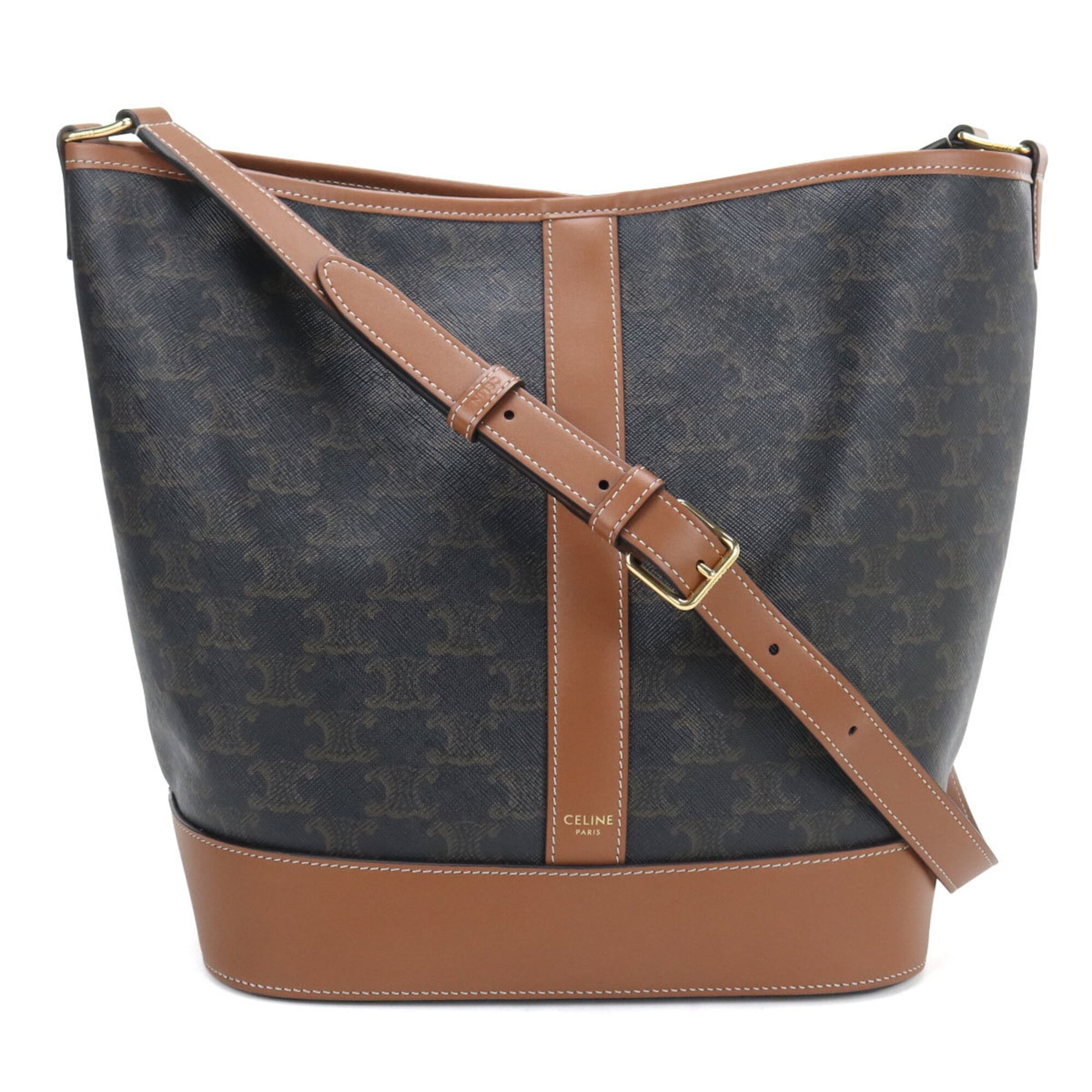 Celine Brown Pvc Leather Shoulder Bag Pre-Owned