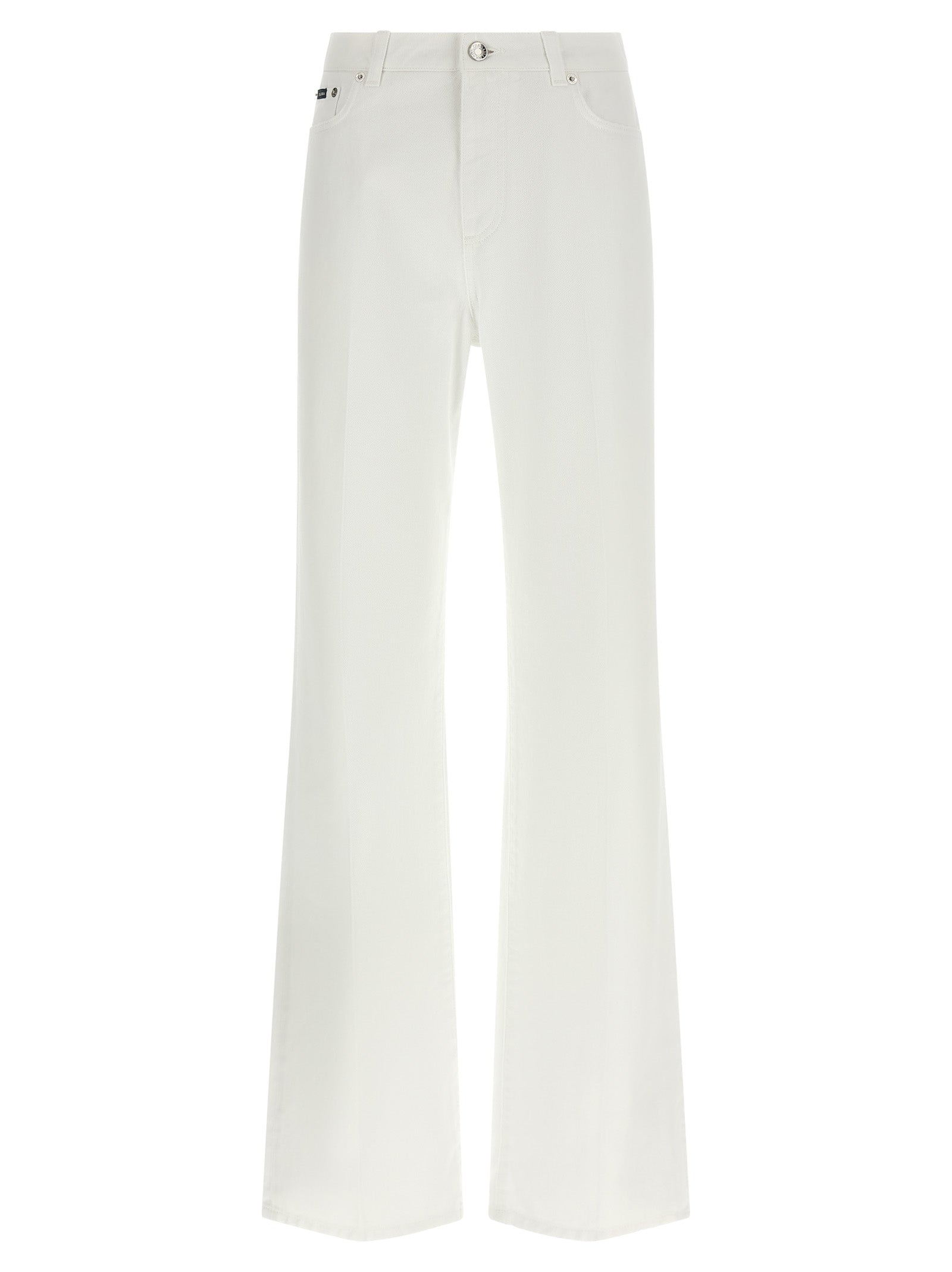 Flared Cotton Jeans — White