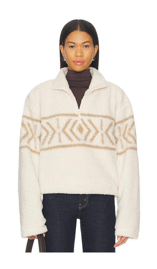 Lovers and Friends Dani Half Zip Pullover in Beige. XS. Also in L, M, S