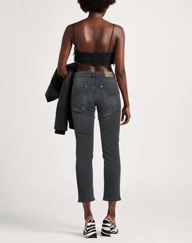 Woman Jeans Black Size 26 Cotton, Elastane