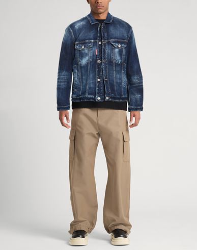 Man Denim outerwear Blue Size 44 Cotton, Elastane