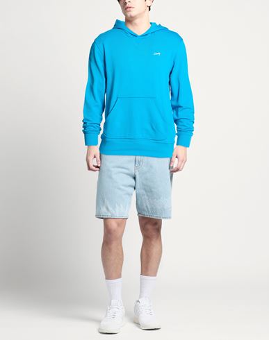Man Sweatshirt Azure Size M Cotton