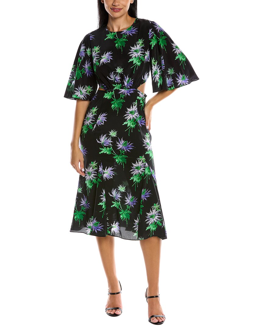 Flutter Sleeve Silk Wrap Dress