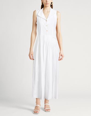 Woman Midi dress White Size 8 Cotton