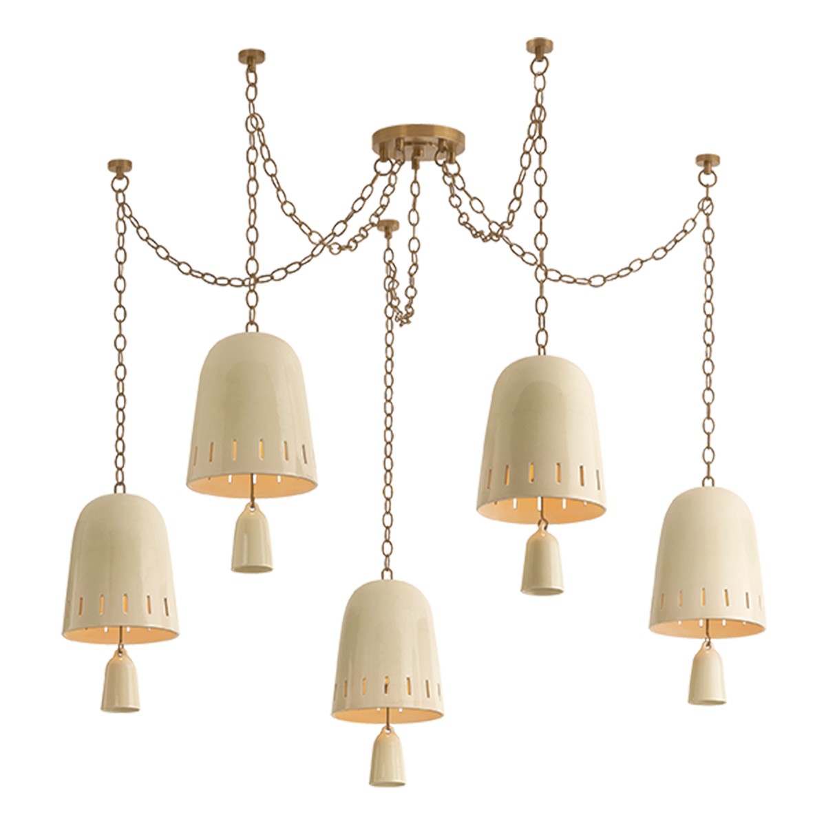 Patina Brass Chandelier from the Omi Collection