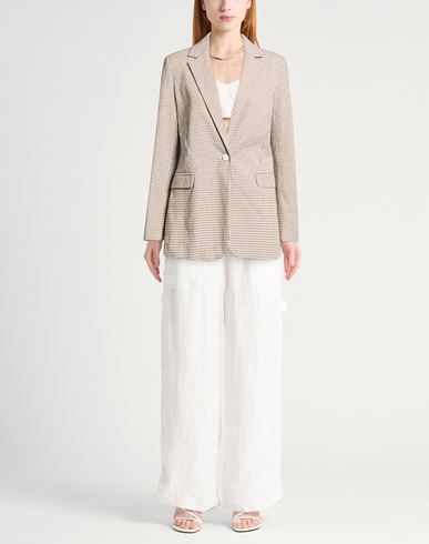 Woman Blazer Light brown Size 4 Cotton, Elastane