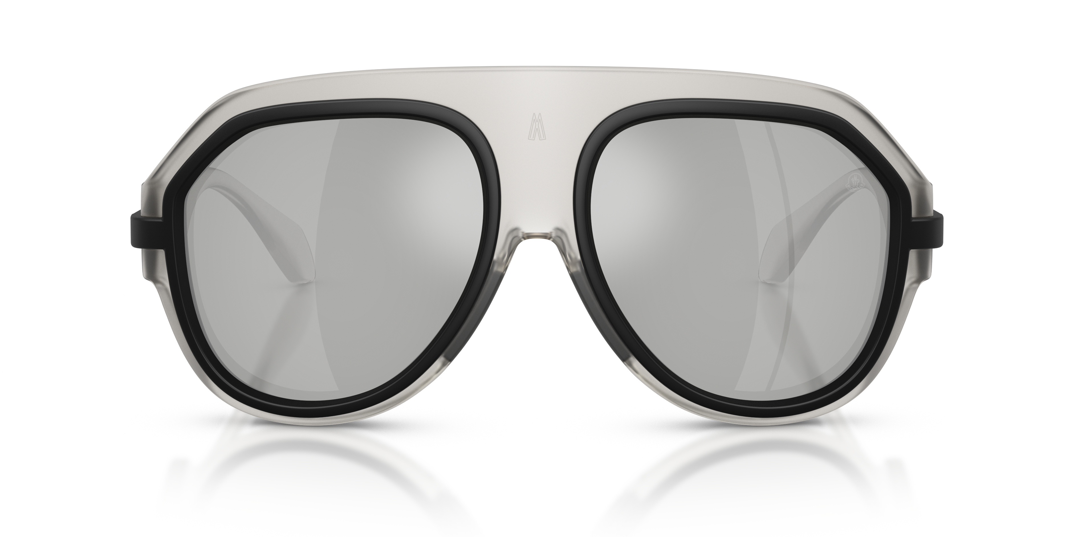 Moncler Unisex Moncler ME8012U FYNDER 50078V Sunglasses Injected Grey Silver Pilot Norma