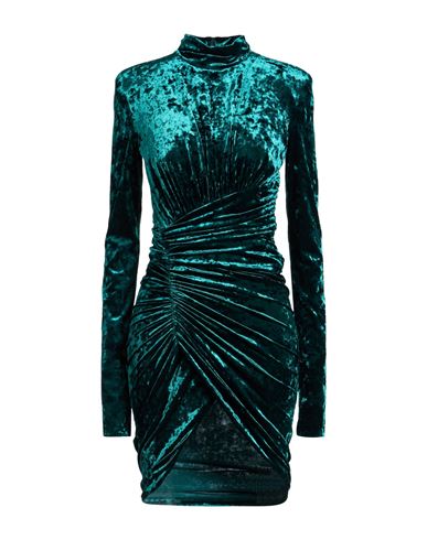 Woman Mini dress Emerald green Size 8 Polyester, Elastane