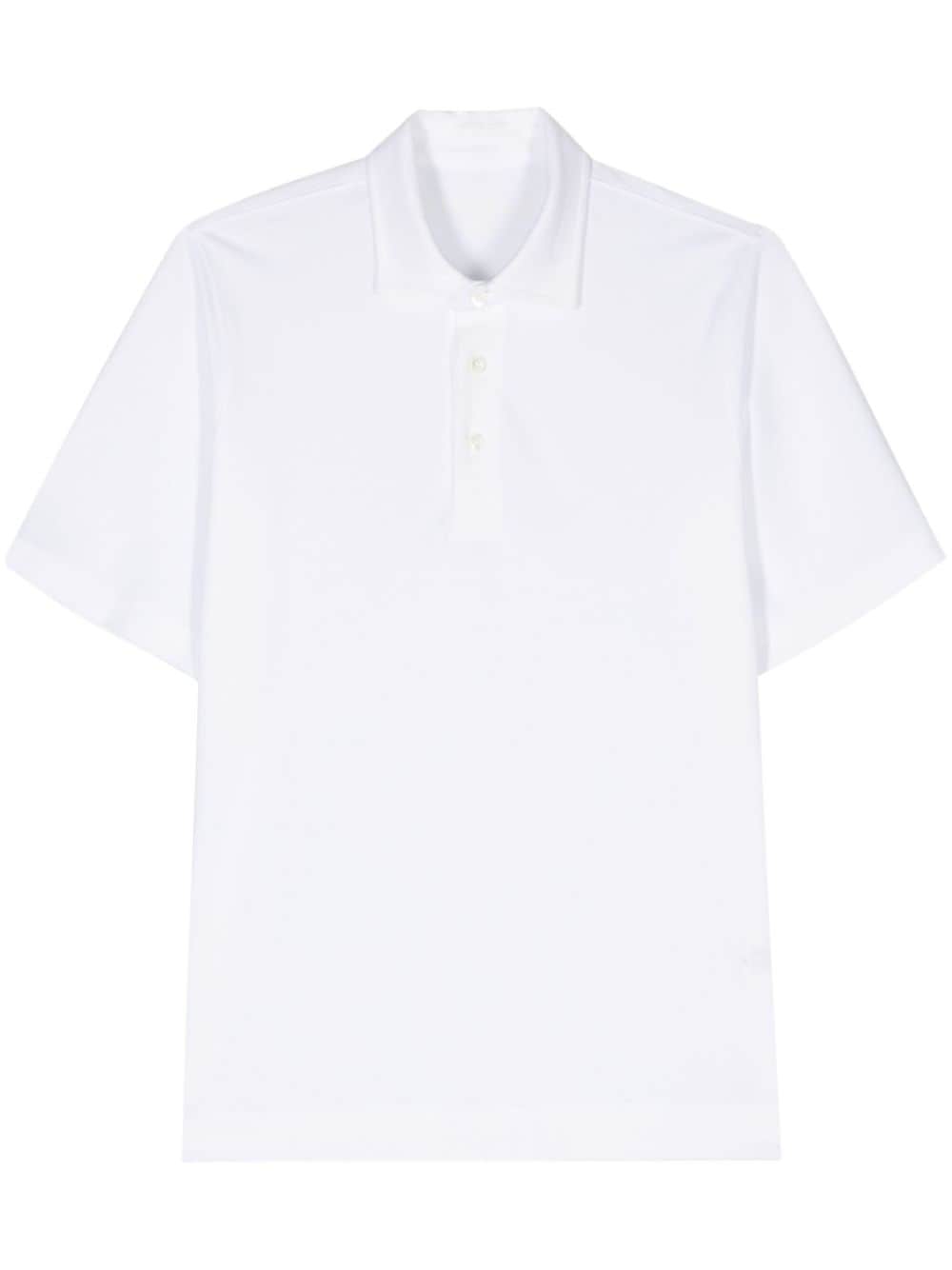 Stretch-Cotton Piqué Polo Shirt — White