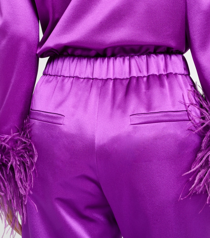 Silk satin wide-leg pants