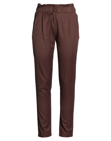 Woman Pants Chocolate brown Size 2 Viscose, Cotton