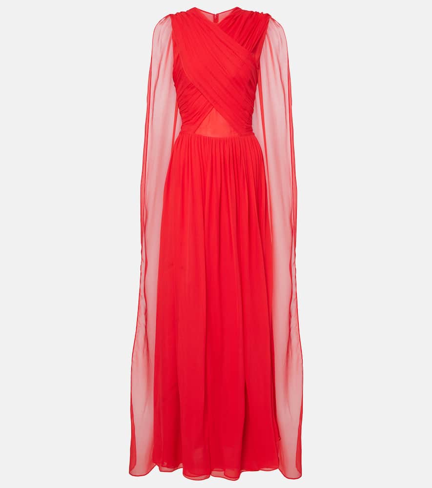 Seva gathered silk georgette gown