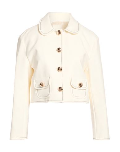 Woman Jacket Ivory Size 2 Polyester, Elastane