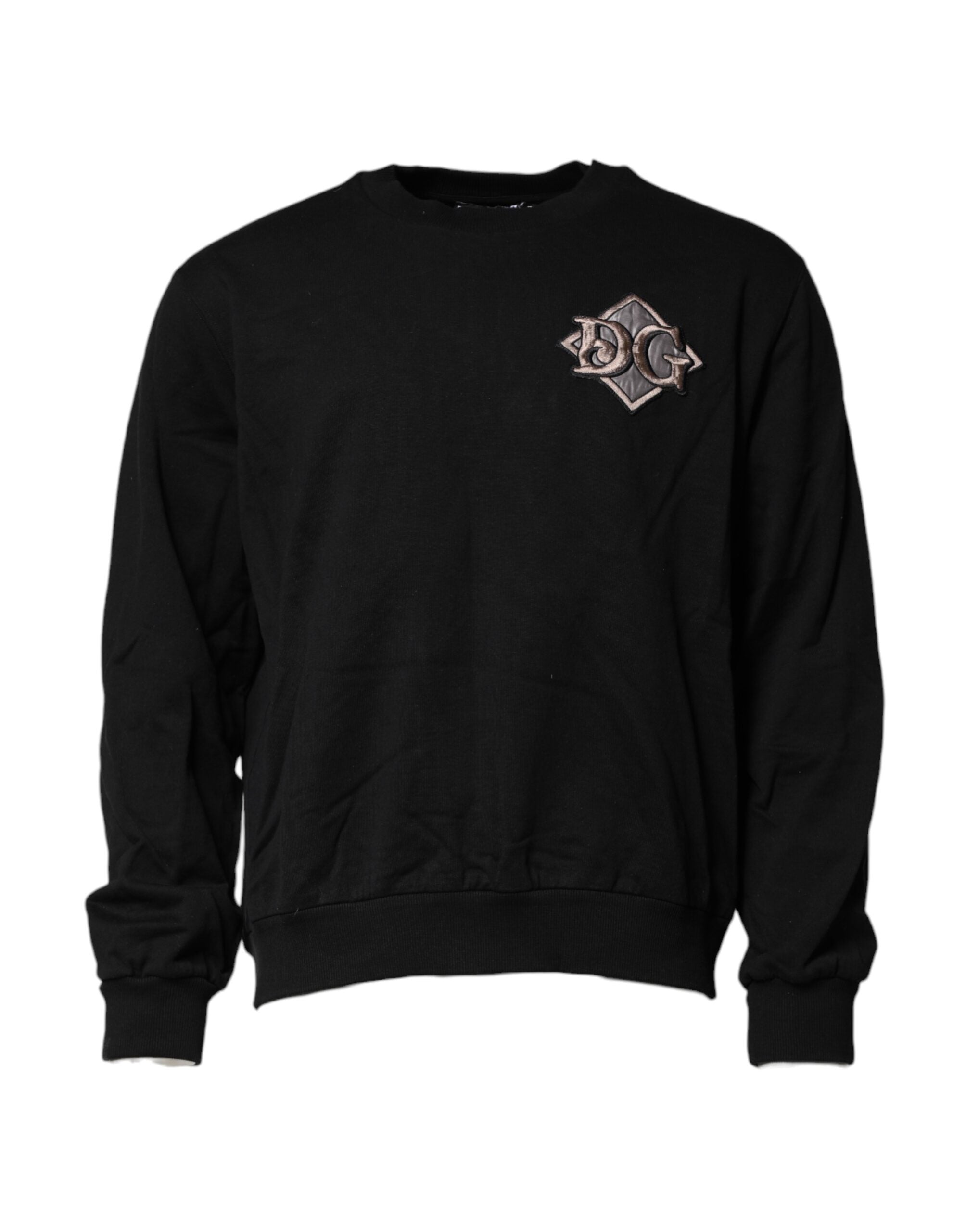 Logo-Embroidered Cotton Sweatshirt — Black