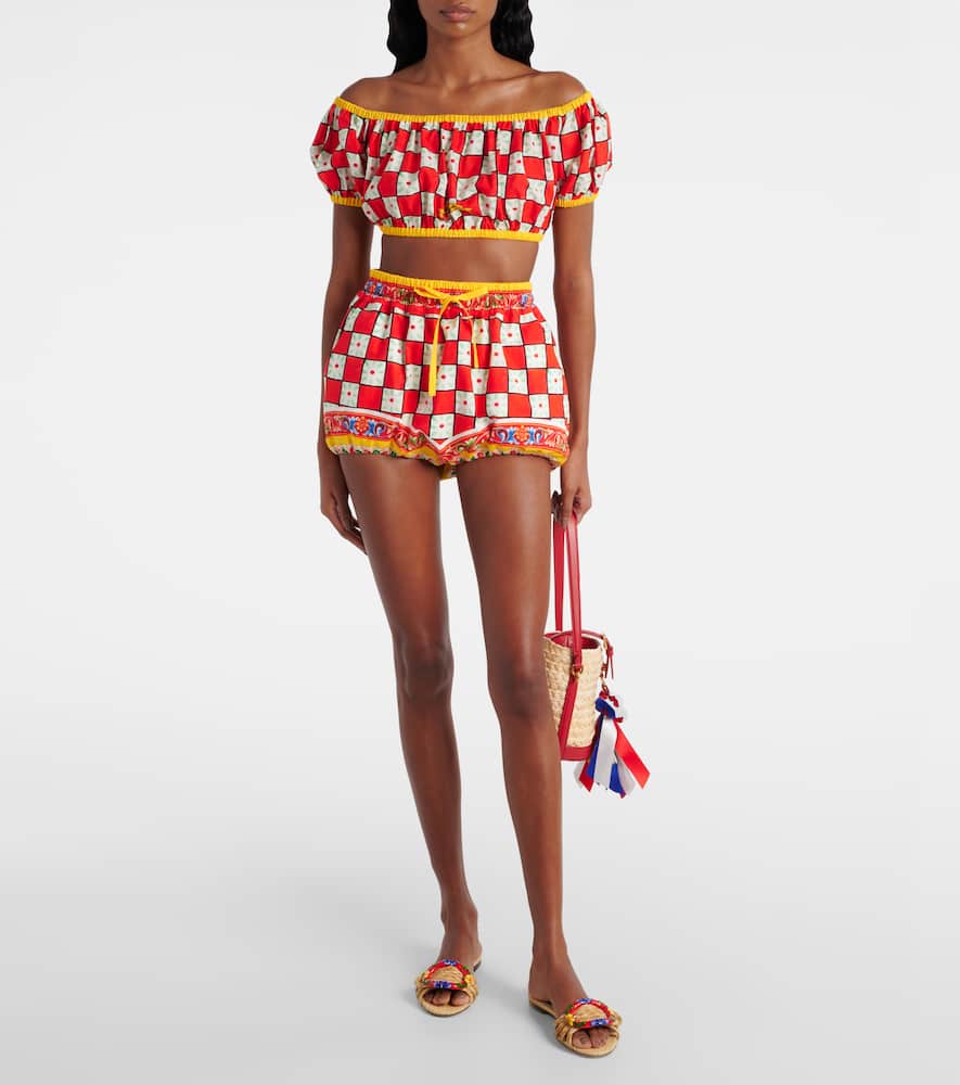 Printed cotton shorts