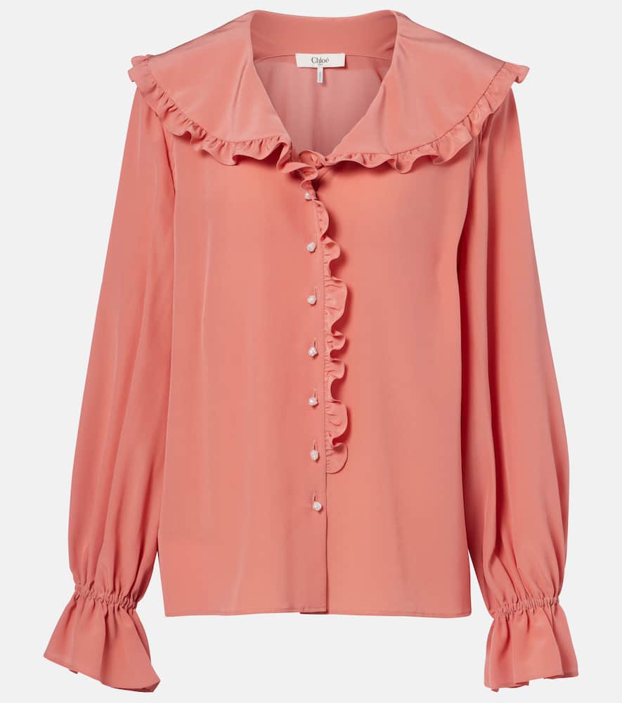Chloé Ruffled silk crêpe de chine blouse