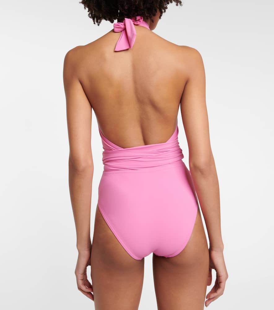 Cutout halterneck swimsuit