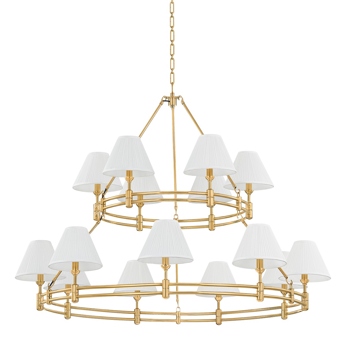 Aged Brass Chandelier from the Howard Collection