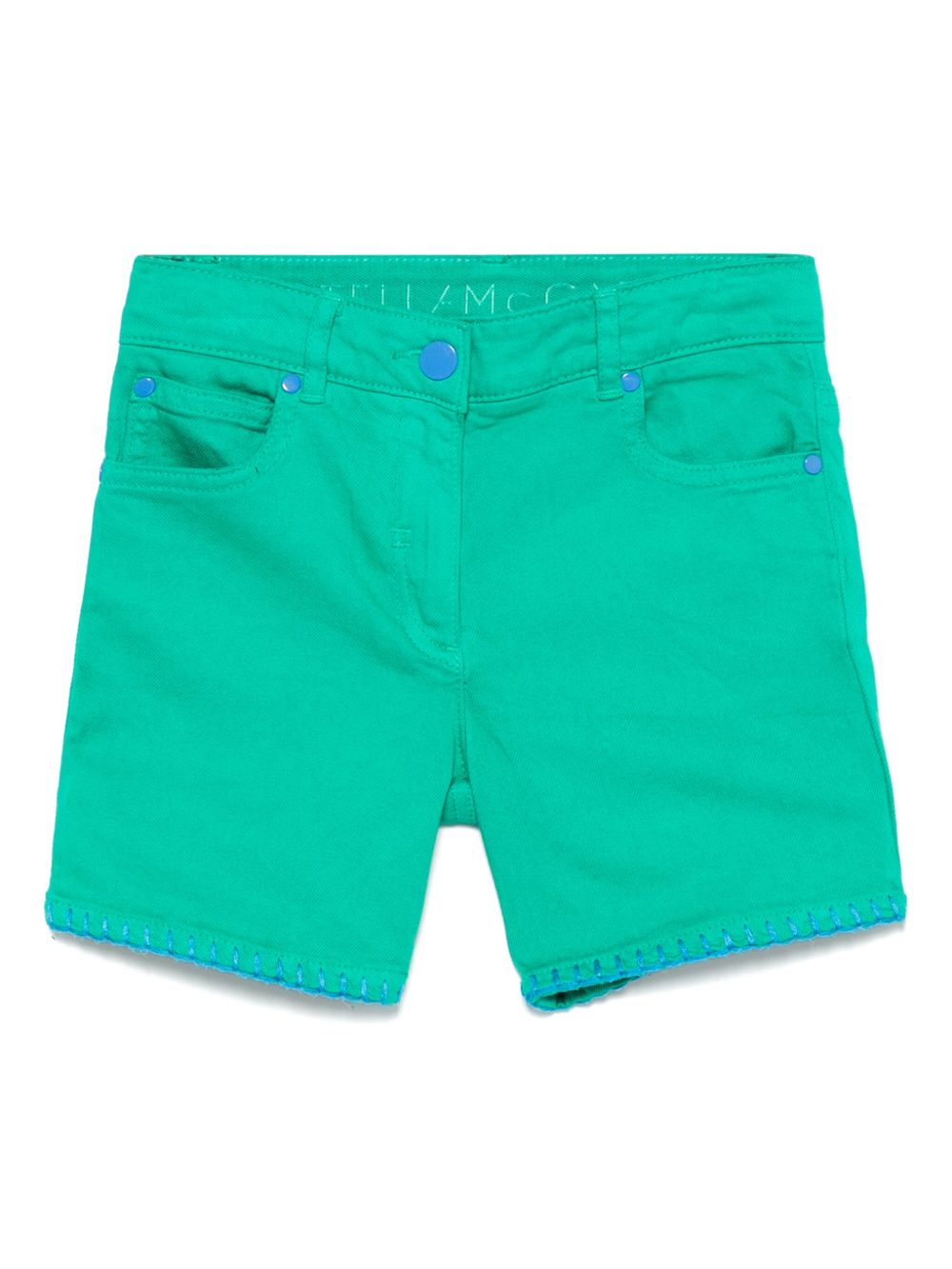 Embroidered denim shorts - Green
