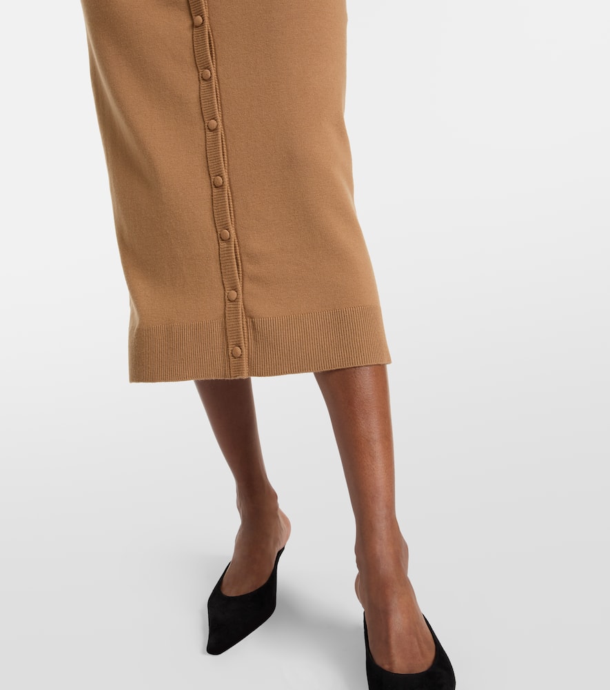 Wool-blend midi skirt
