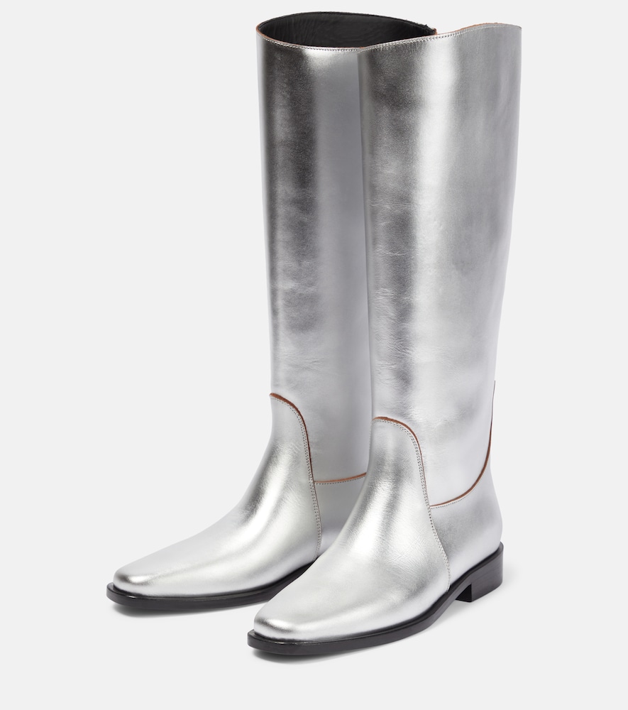 Wooster metallic leather riding boots