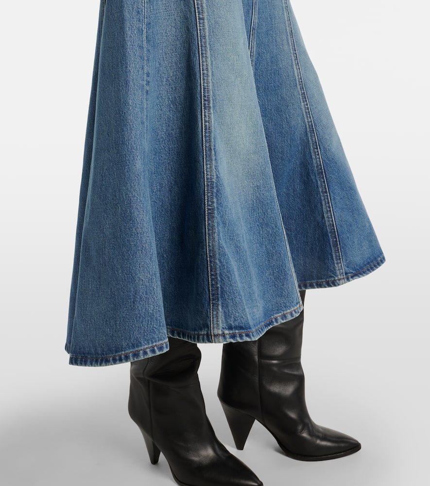 Gaucho Vintage denim maxi skirt