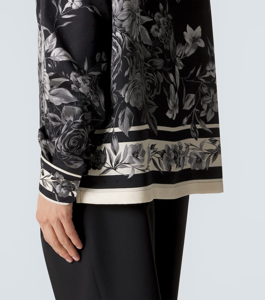 Floral polka-dot silk shirt