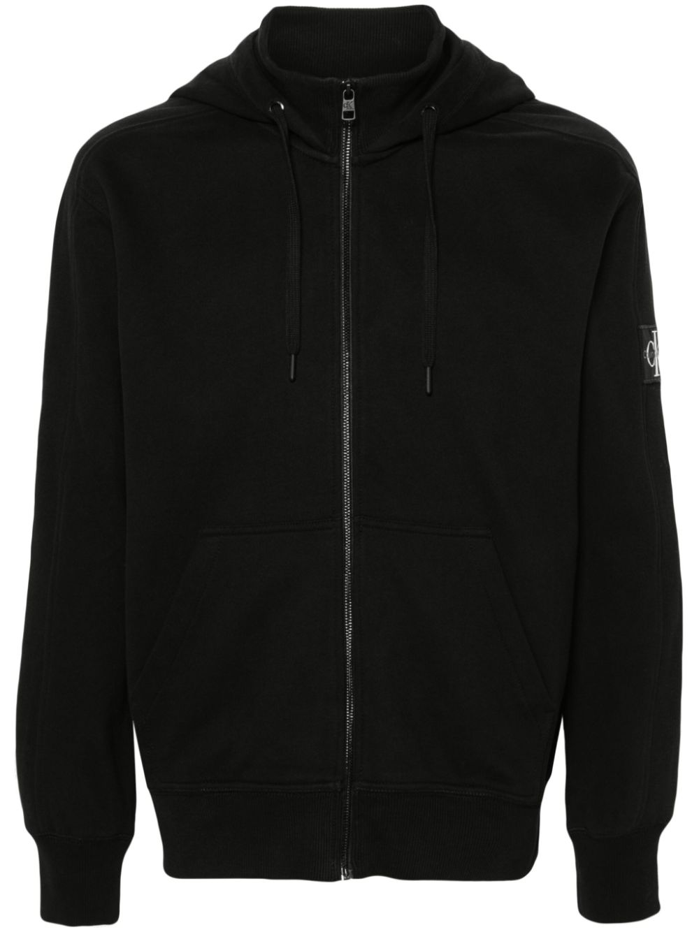 Cotton zip-up hoodie - Black