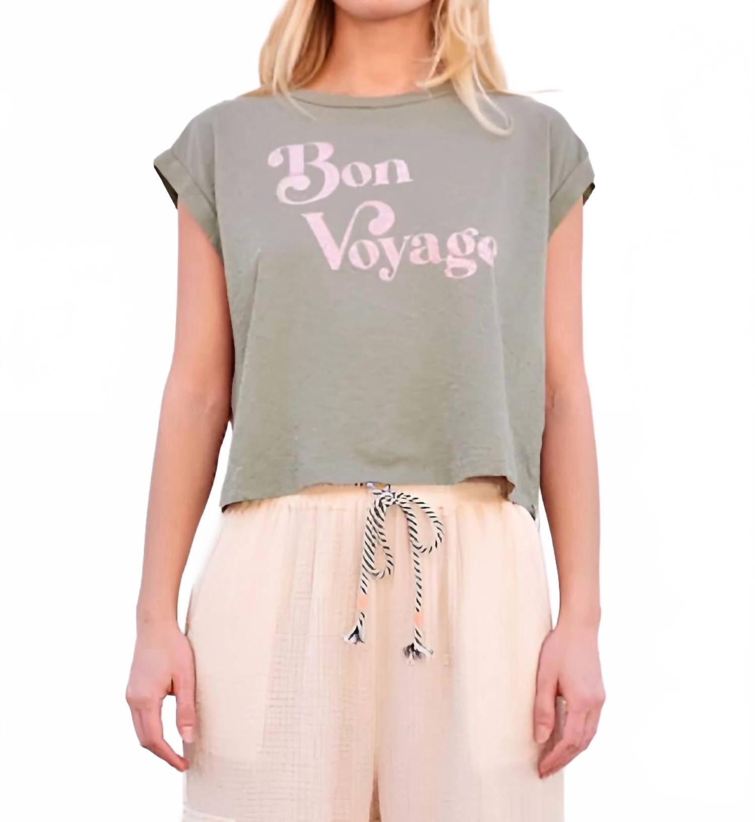 Bon Voyage Muscle Tank Top In Sage
