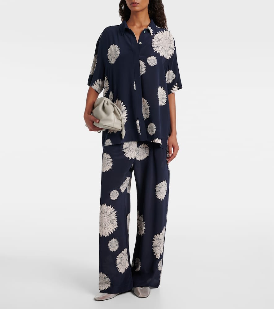 Isola silk crêpe straight pants
