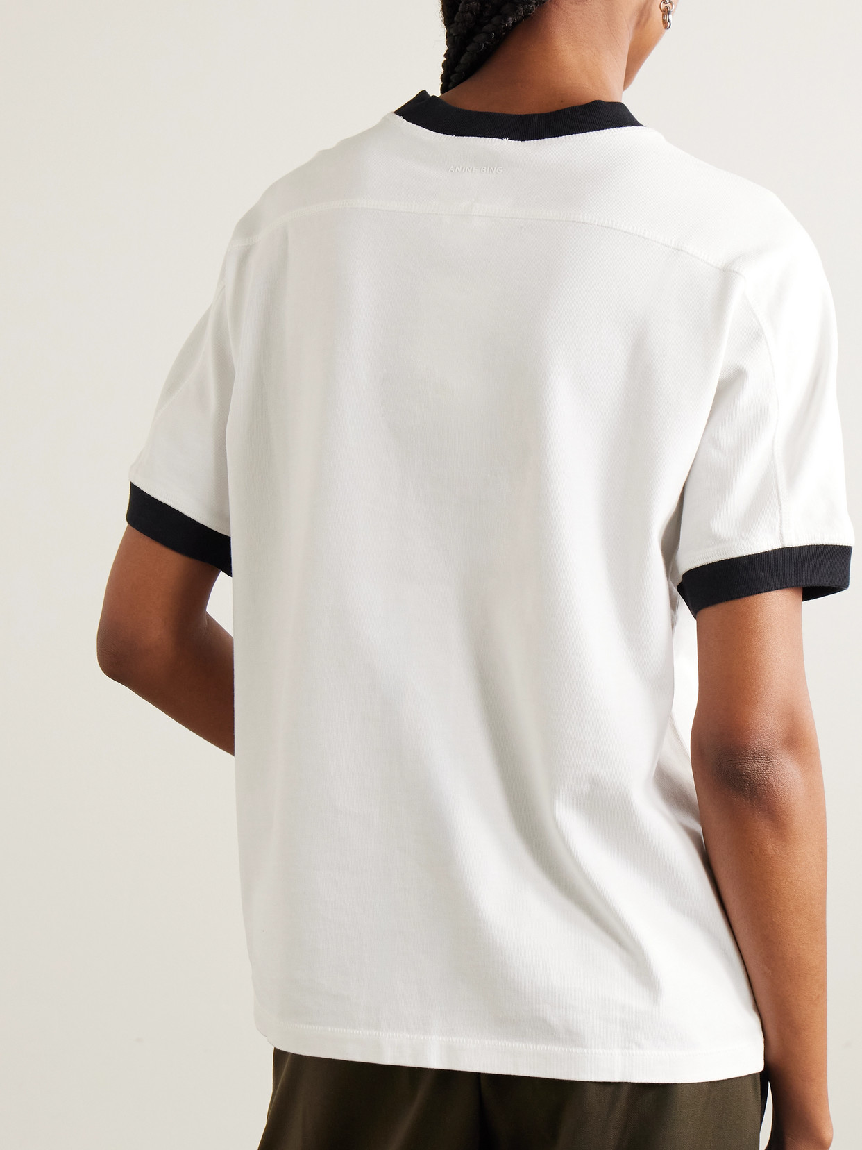 Jaylin Appliquéd Cotton-jersey T-shirt - Ivory