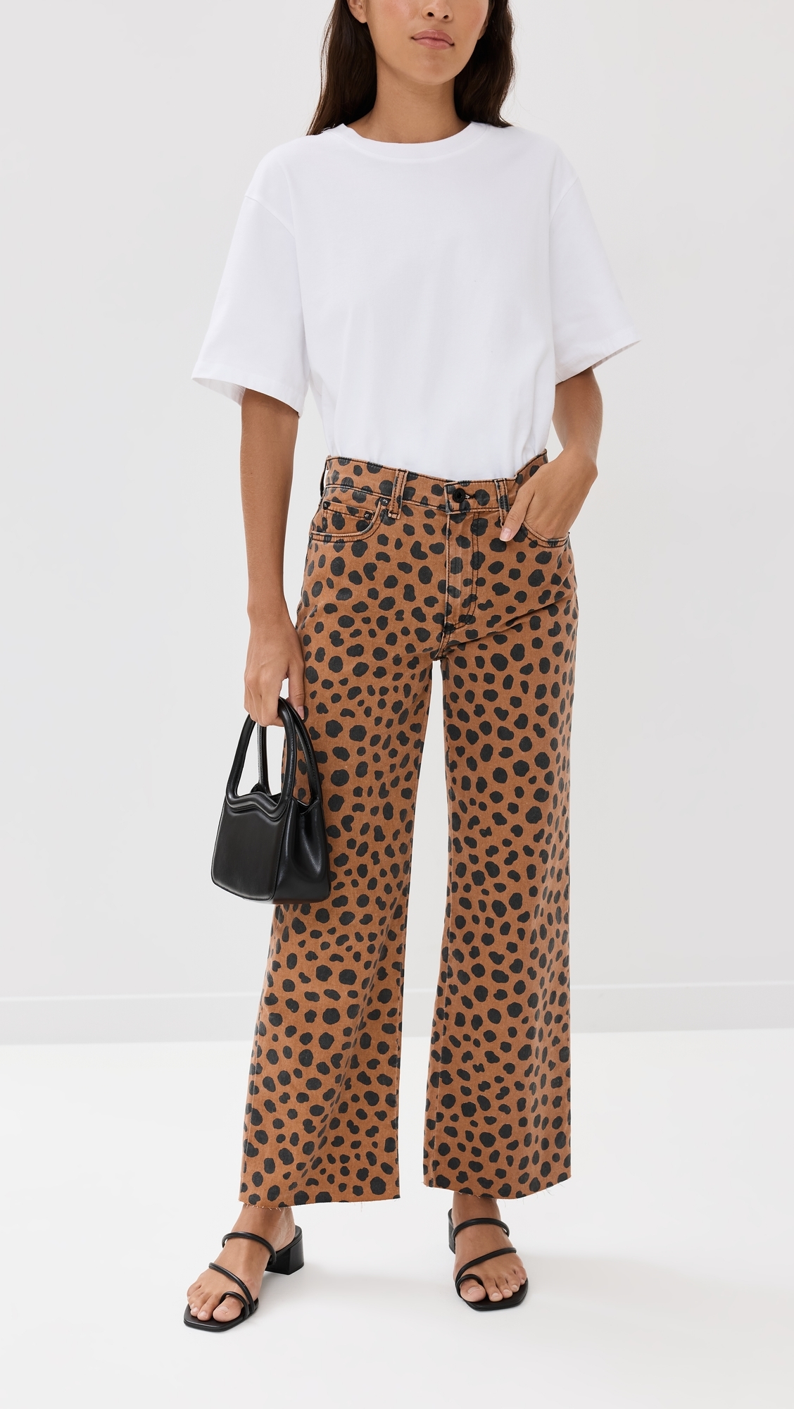 Crop Wide Leg Pants Cheetah