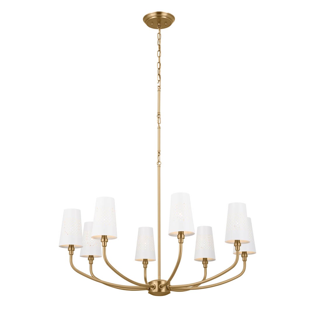 Brushed Natural Brass Chandelier from the Adeena Collection