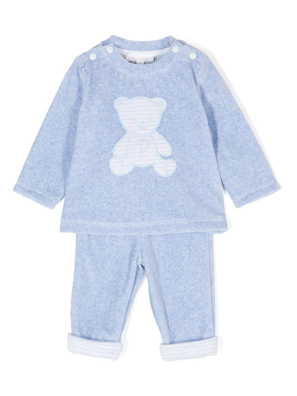 Teddy bear-embroidered tracksuit - Blue