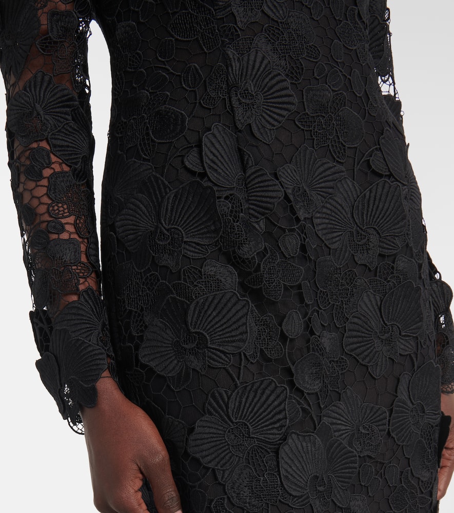Orchid floral guipure midi dress